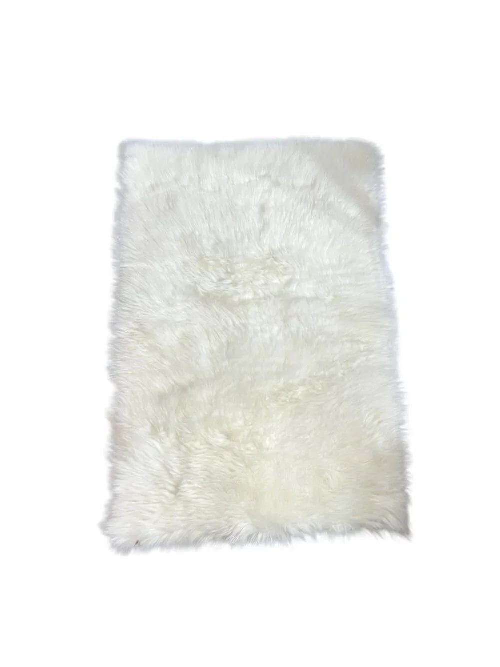 White Faux Fur Accent Rug 24.5